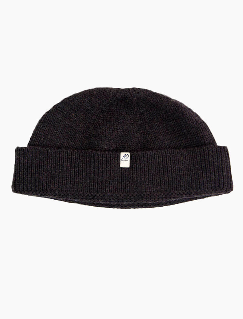 Solid Wool Fisherman Beanie Charcoal