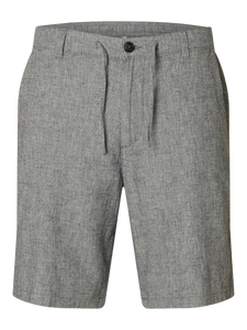 Regular Brody Linen Shorts Sky Captain/Oatmeal