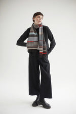 Load image into Gallery viewer, Maela Soot Aqua/Beige Lambswool Scarf
