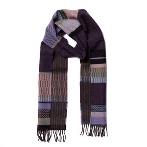 Strathay Elderberry Purple Lambswool Scarf