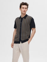 Load image into Gallery viewer, Mattis Short Sleeve Knit Cardigan Polo Sky Captain
