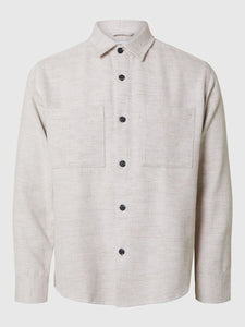 Hank Herringbone Overshirt Oatmeal