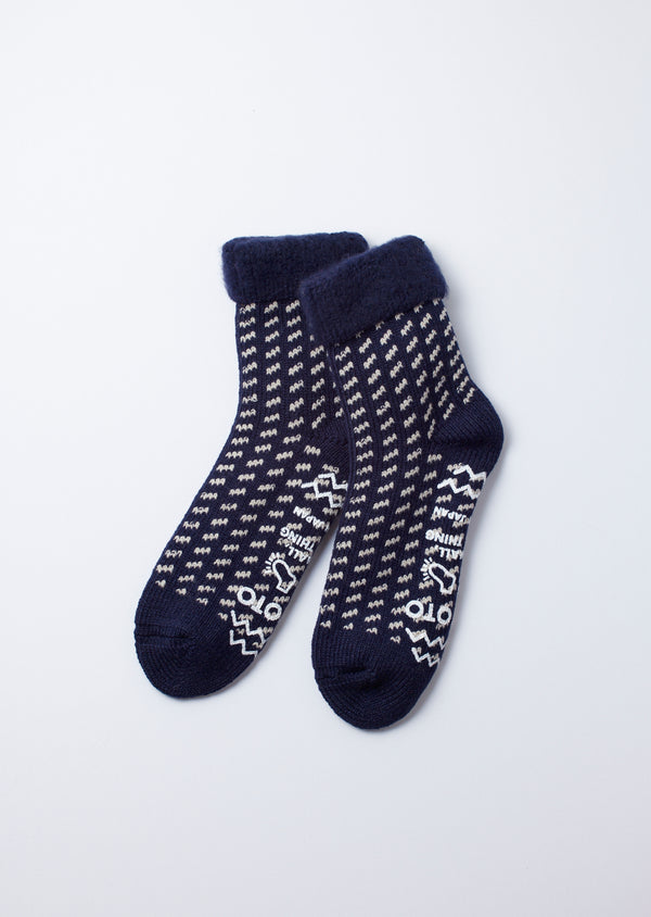 Comfy Room Socks Birds Eye Navy