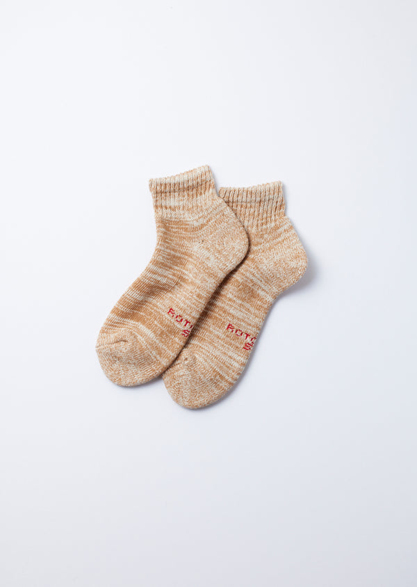 Ecru/Brown Organic Daily 3 Pack Ankle Socks