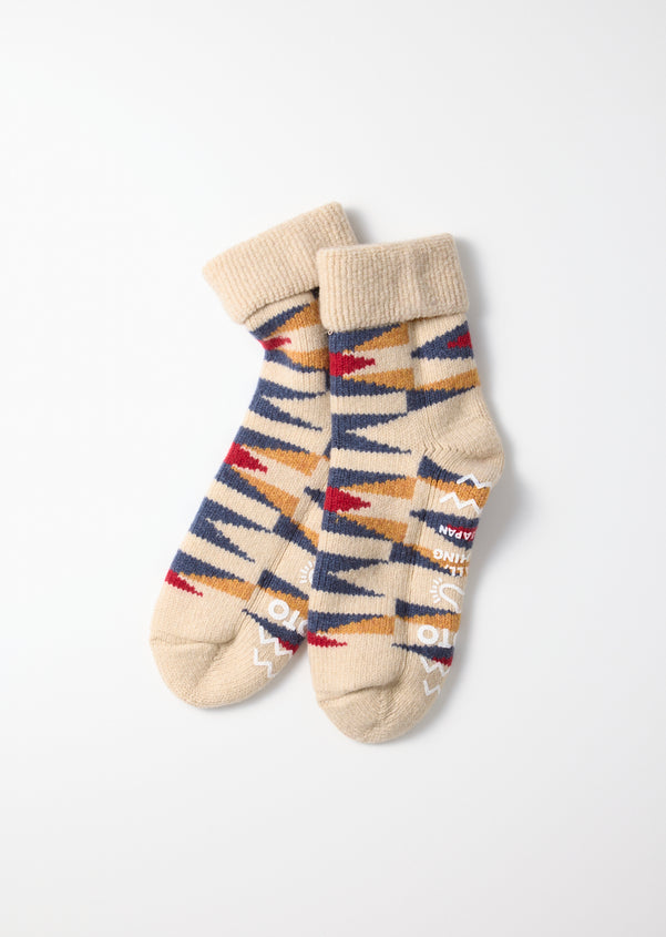 Merino Lambswool Native Room Socks Ivory