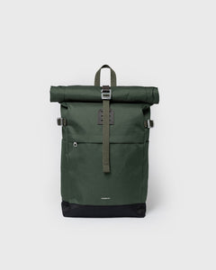 Icon Rolltop Backpack Multi Dawn Green/Dk Brown Leather