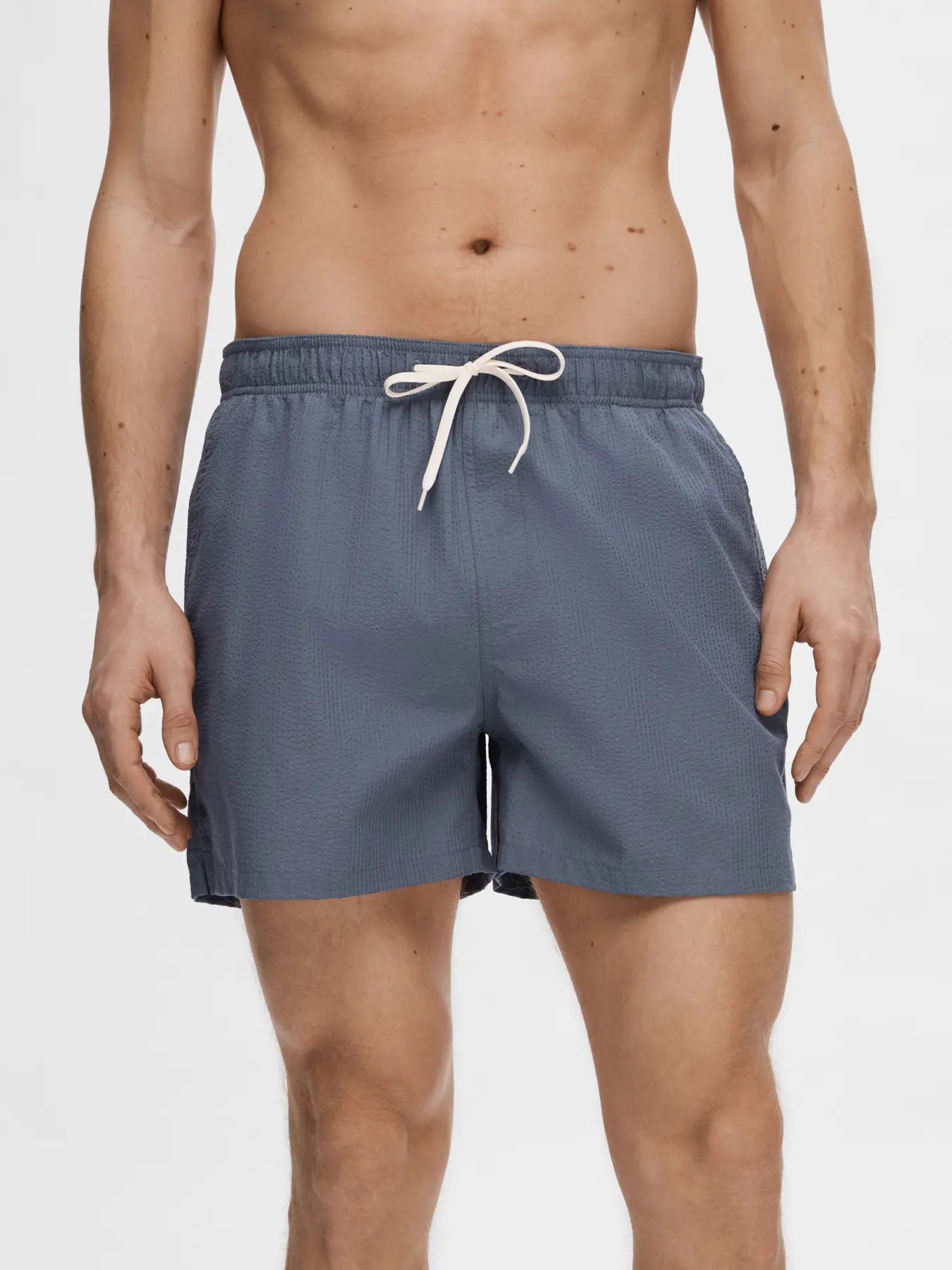 Cooper Seersucker Swimshorts Bering Sea