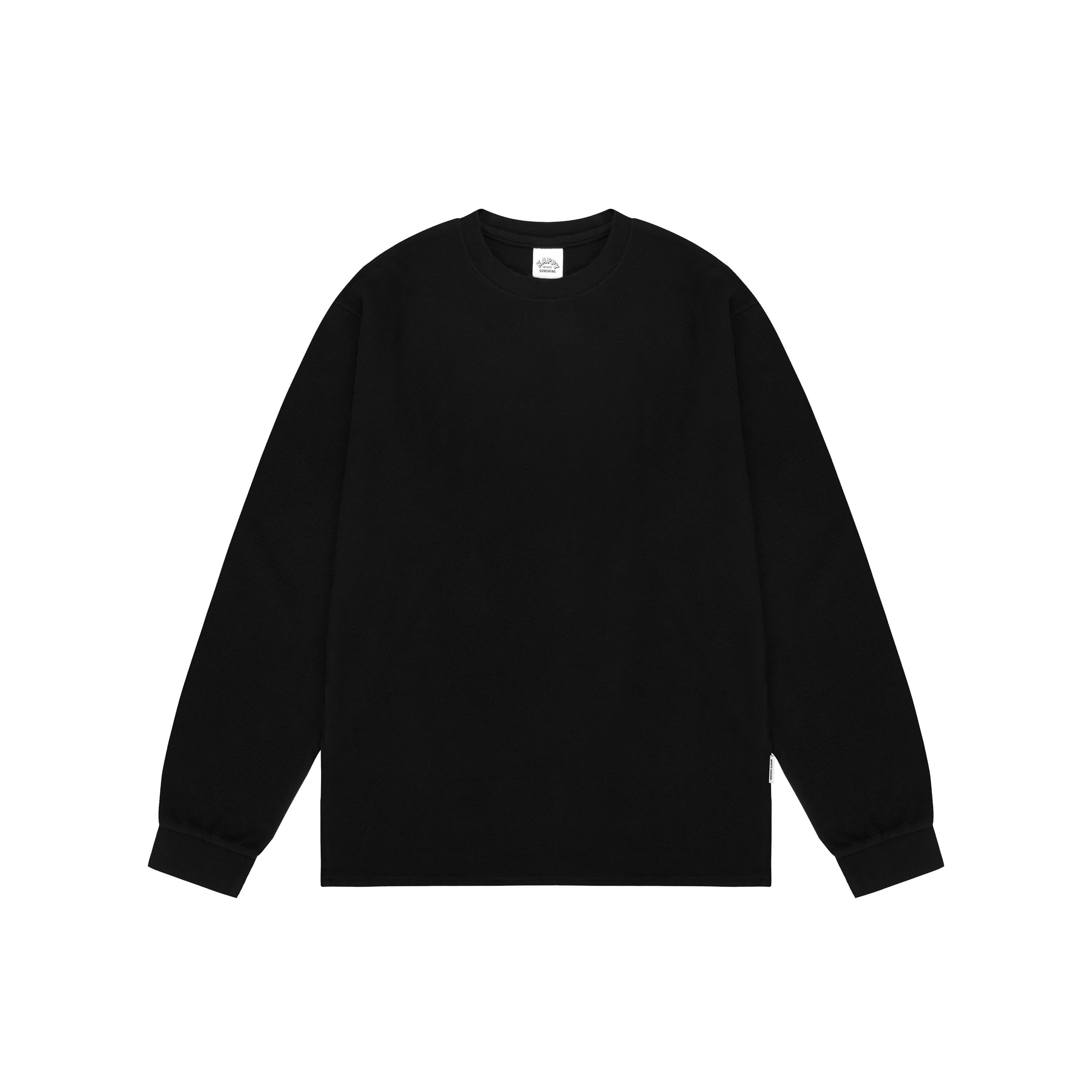 Waffle Long Sleeve Tee Black