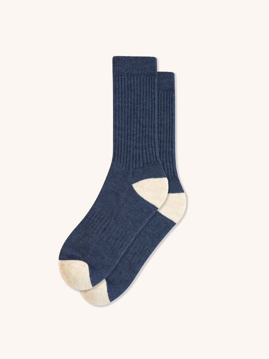 Elgin Scotch Blue/Ecru Wool Socks