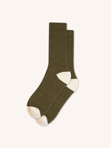 Elgin Duck Green/Ecru Wool Socks