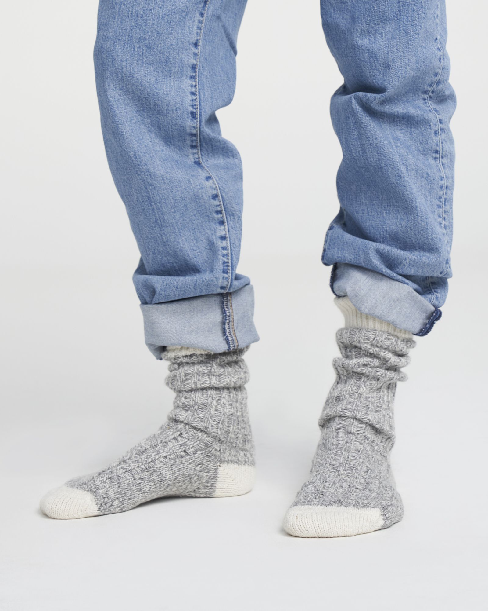 Brommö Raggsocka Grey Mel/Off White