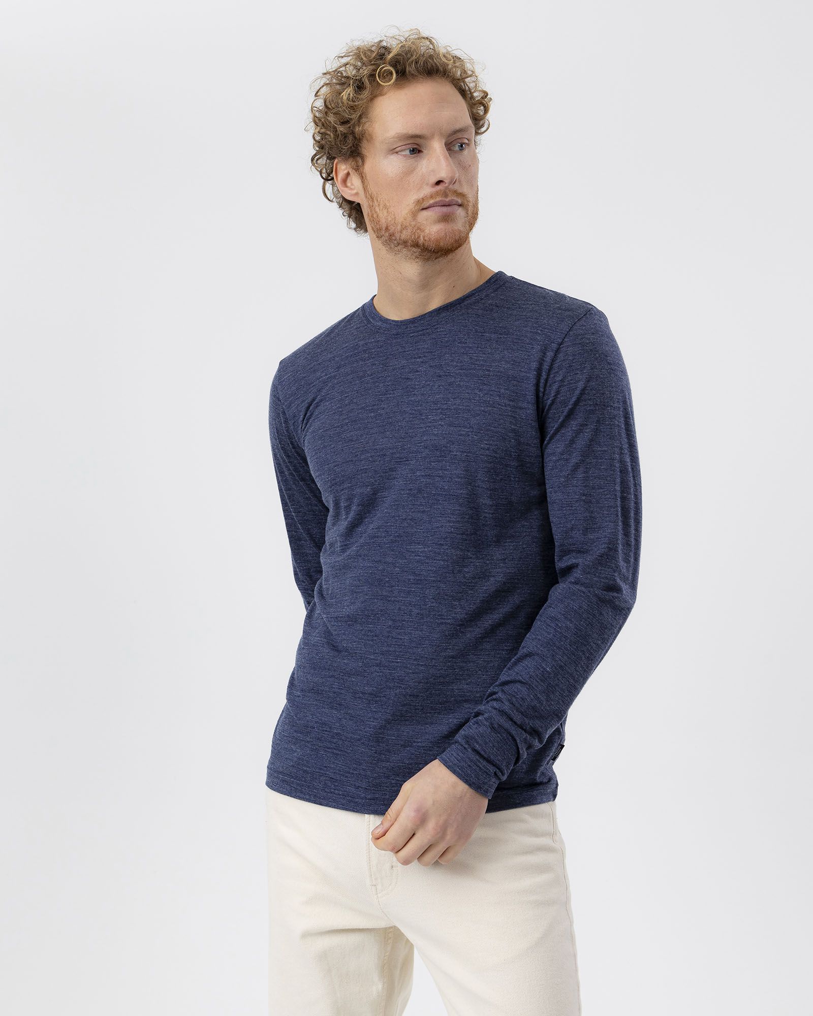 Ulrik Long Sleeve Sweater Navy Mel