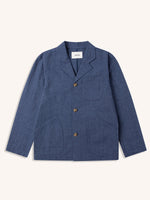 Load image into Gallery viewer, Stac Blazer Indigo Marl Linen/Cotton Blend
