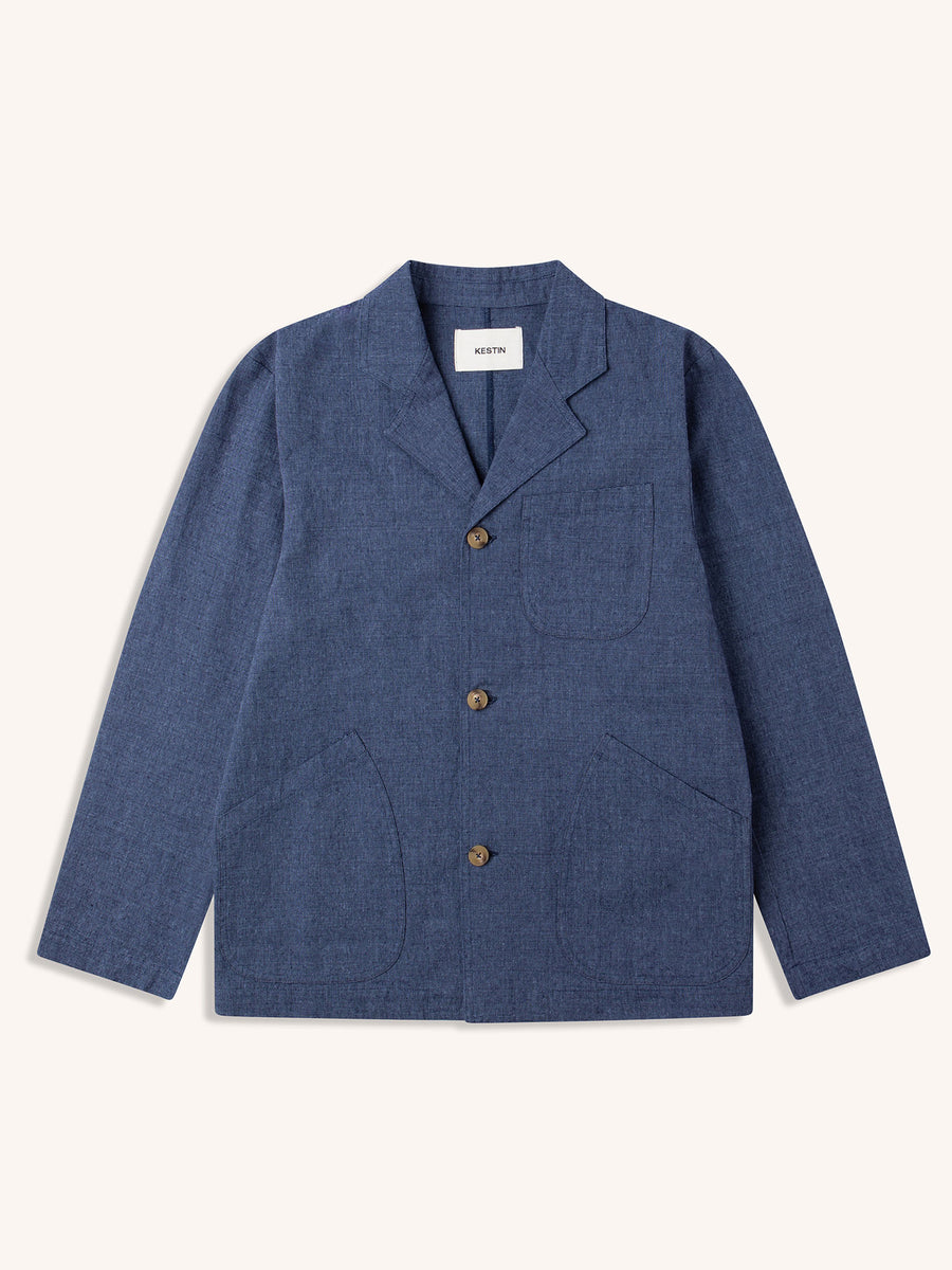 Stac Blazer Indigo Marl Linen/Cotton Blend