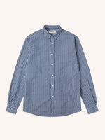 Load image into Gallery viewer, Direlton Seersucker Shirt Blue/White Stripe
