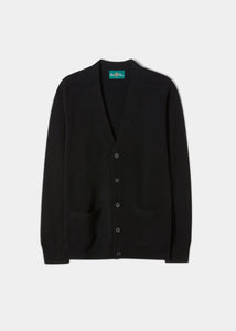 Cornwall Saddle Shoulder Vee Neck Cardigan Black