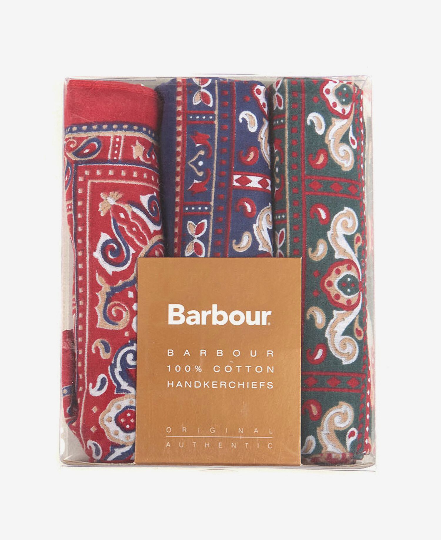 Barbour Paisley Handerchiefs Red/Green Box Set