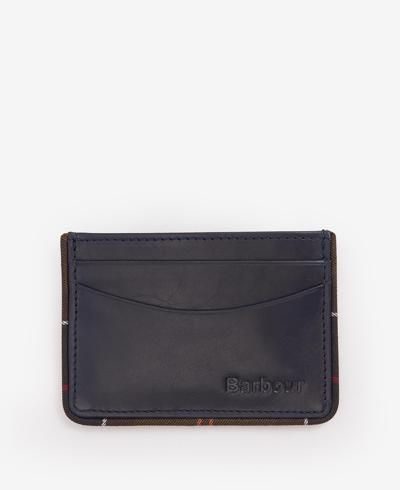 Chatton Leather Navy/Classic Tartan Cardholder