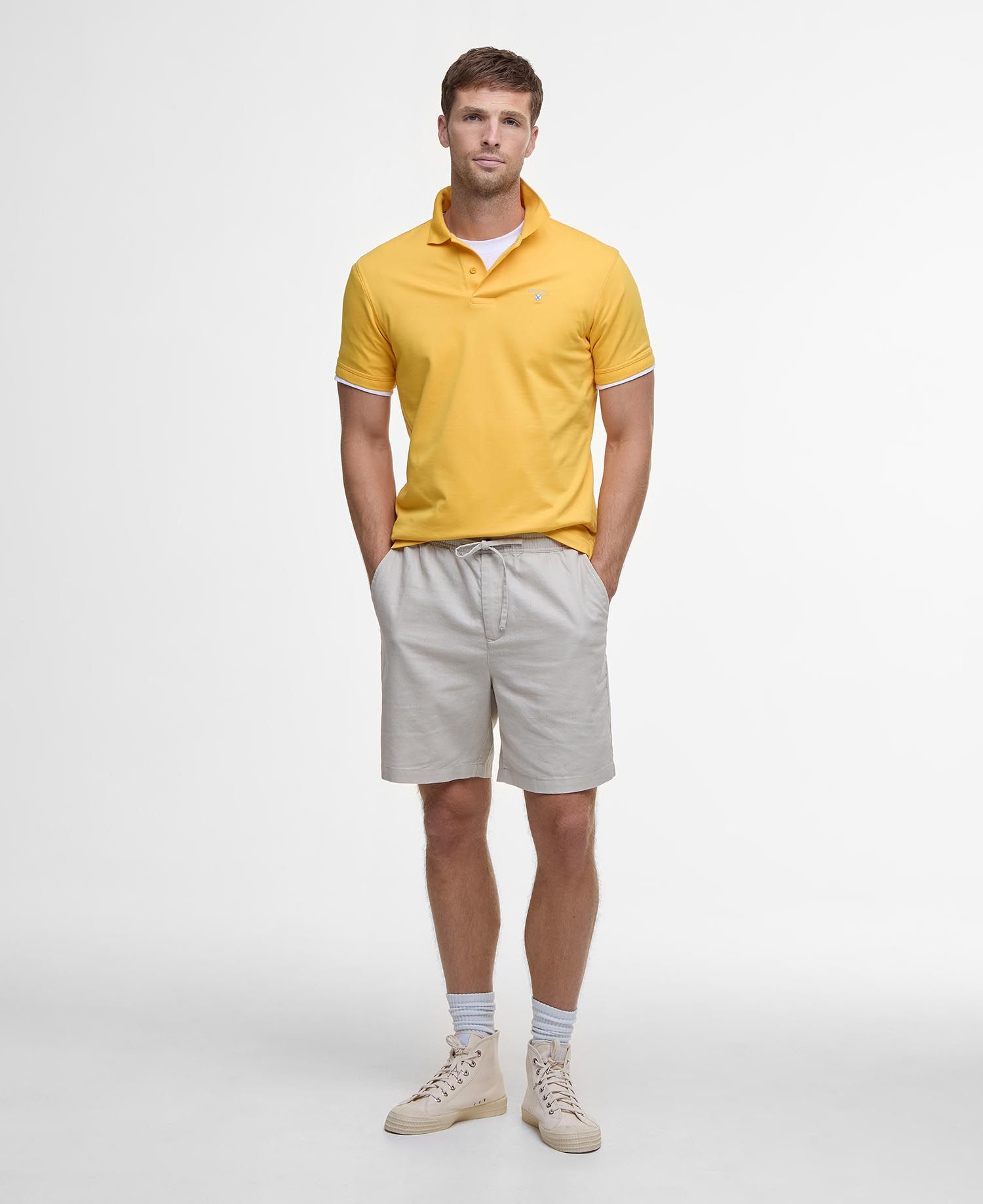 Linen Cotton Mix Shorts Mist