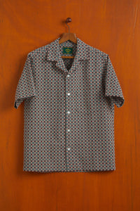 Portuguese Tile Shirt Green/Orange