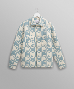 Otto Overshirt Jigsaw Quilt Pale Blue/Ecru