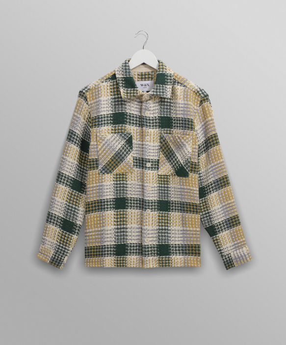 Whiting Overshirt Addle Check Ecru/Green