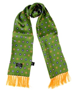 Roundel Silk Scarf Parka Green