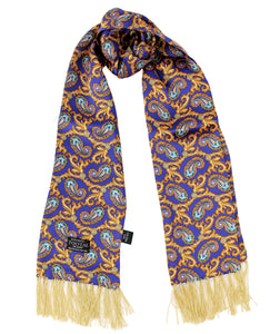 Paisley Silk Scarf Navy/Gold