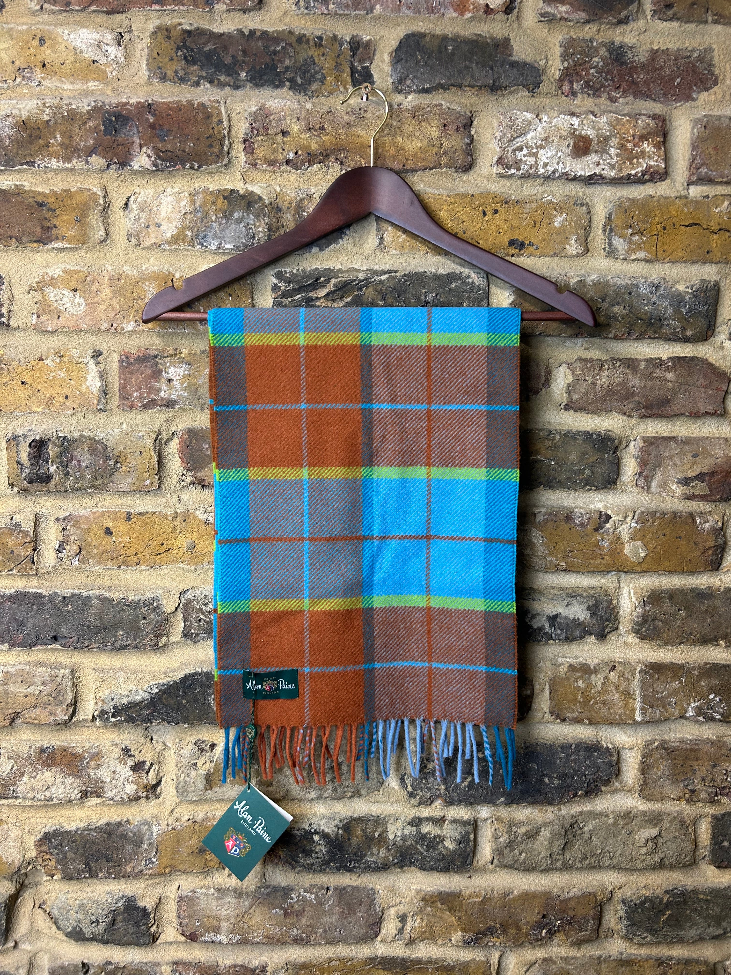 Pakefield Large Plaid Scarf Turquoise