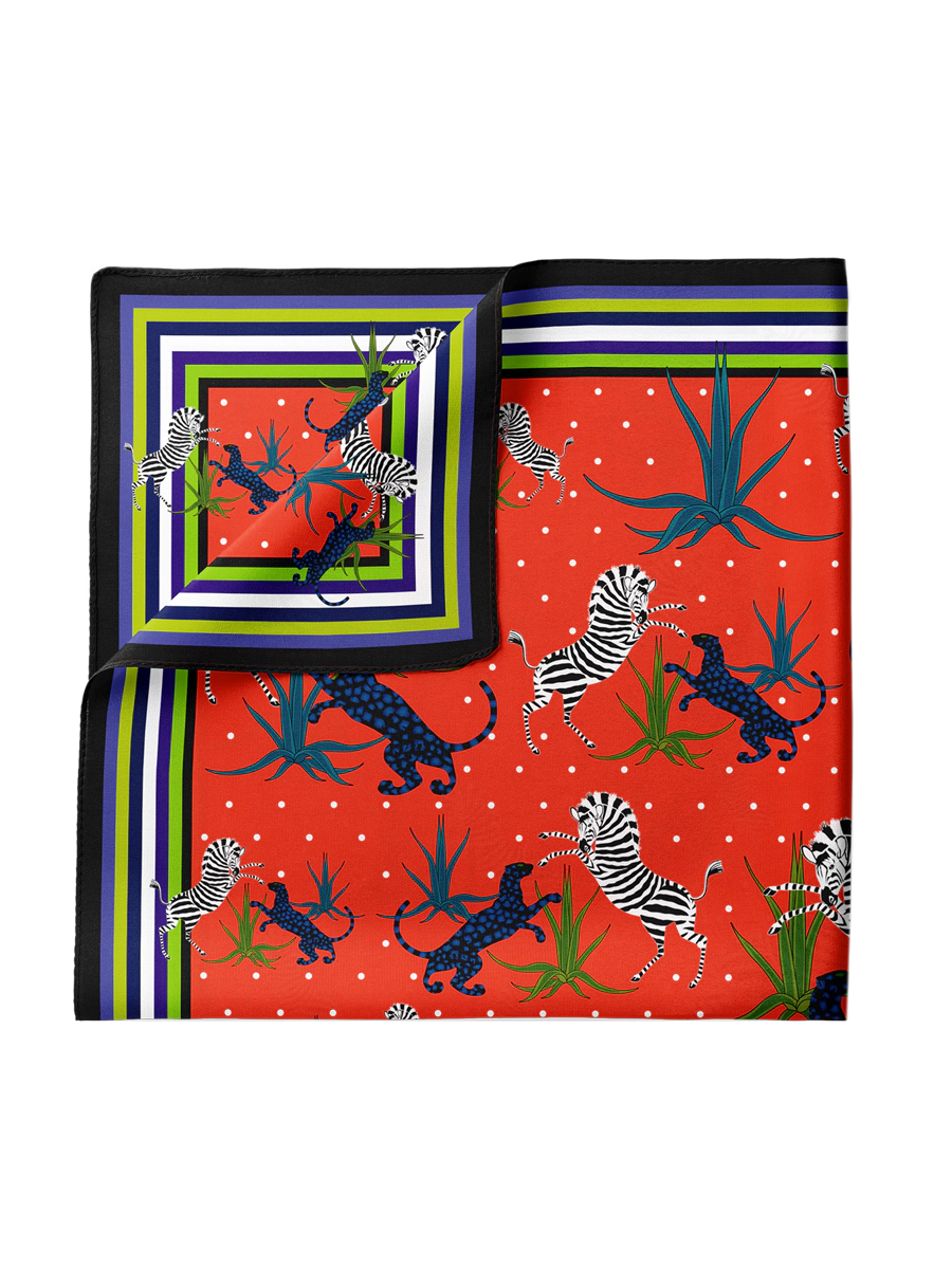 Jungle Red Pocket Square