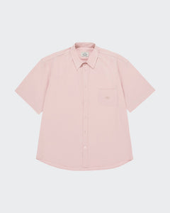 Relaxed Seersucker Half Shirt Light Pink