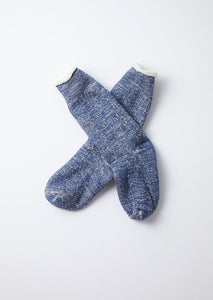 Double Face Crew Socks Deep Ocean