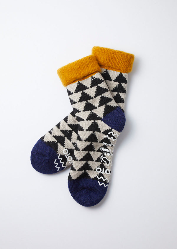 Comfy Room Socks Sankaku Gold/Black/Navy