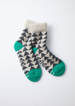 Load image into Gallery viewer, Comfy Room Socks Sankaku Charcoal/Green
