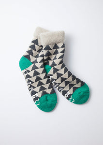 Comfy Room Socks Sankaku Charcoal/Green