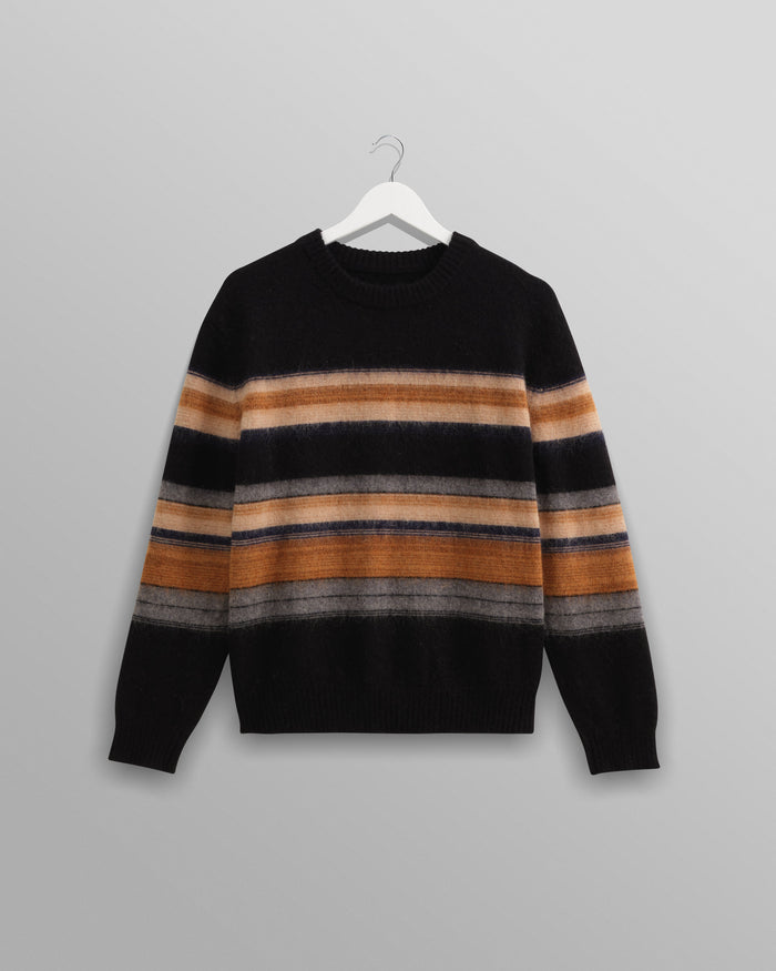 Wilde Crew Jumper Black Brush Stripe