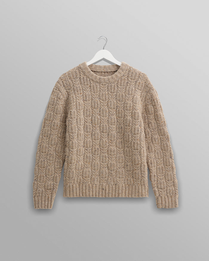 Wilde Crew Jumper Checker Leaf Natural