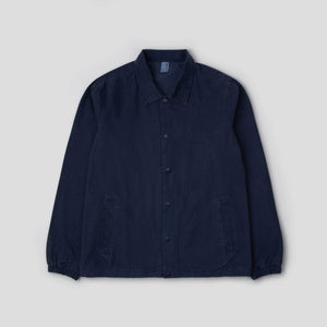 Navy Fitted Cotton Canvas Coach Jacket
