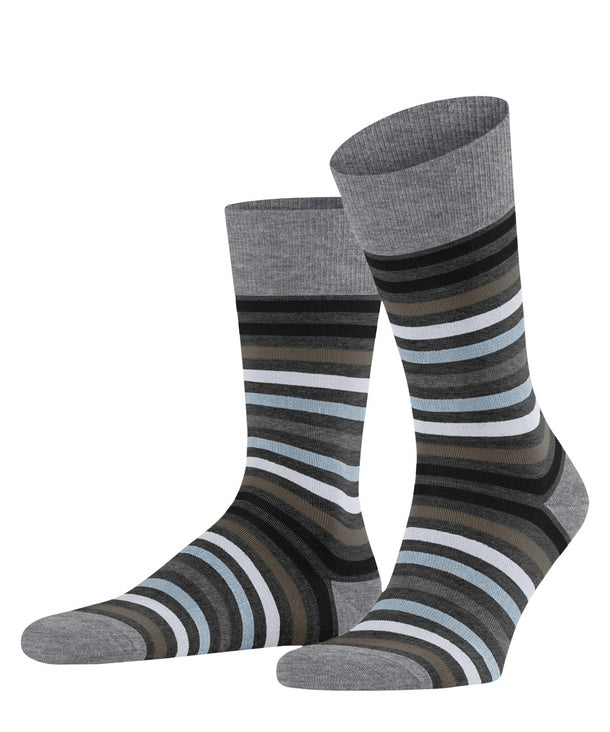 Asphalt Mel Tinted Stripe Socks