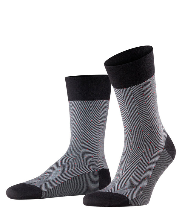 Black Herringbone Sensitive Socks