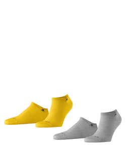 Yellow Everyday 2 Pack Sneaker Socks