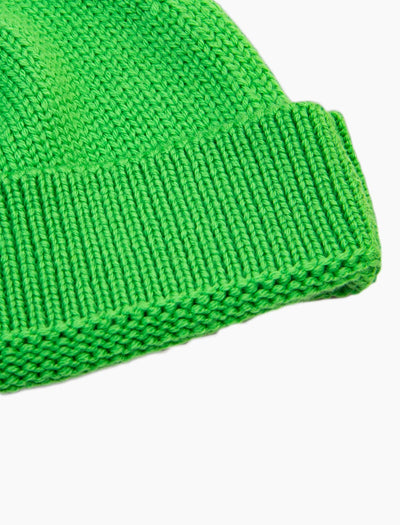 Light Green Solid Wool Fisherman Beanie
