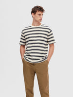 Load image into Gallery viewer, Relax Solo Stripe Short Sleeve Sky Captains Tee
