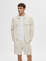 Load image into Gallery viewer, Mads Linen Overshirt Pure Cashmere/White
