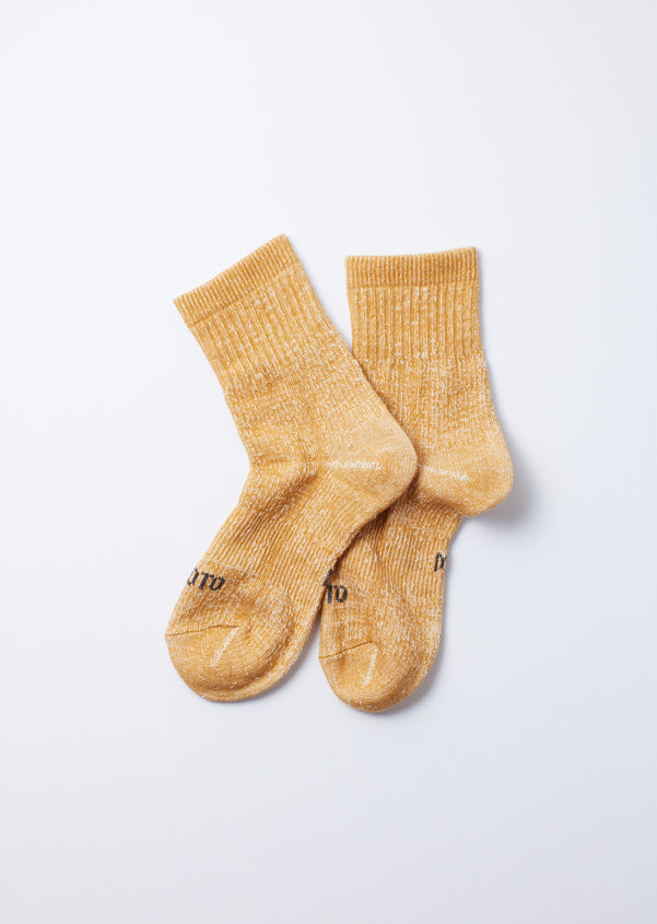 Yellow Double Face Mid Socks