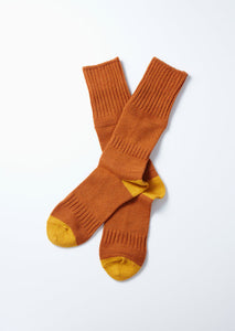 Dark Orange/Dark Yellow Guernsey Pattern Crew Socks