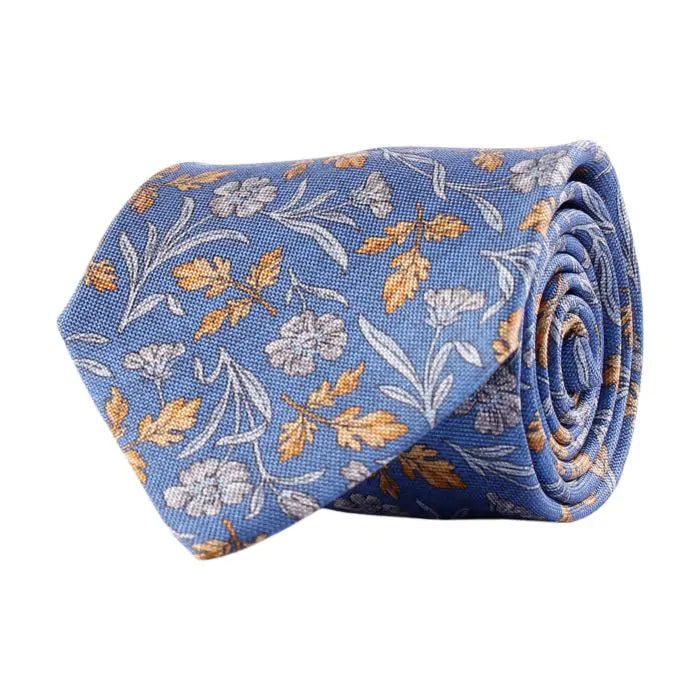 Blue Floral Classic Tie