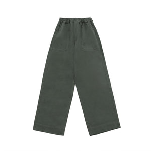 Khaki One Tuck Wide Fatigue Pants