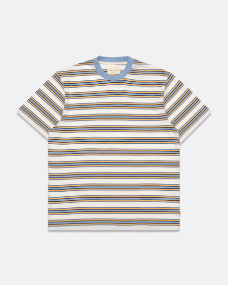 Whitstable Stripe Crew Neck T Shirt Allure Blue