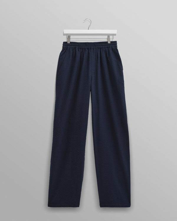 Campbell Seersucker Trousers Navy